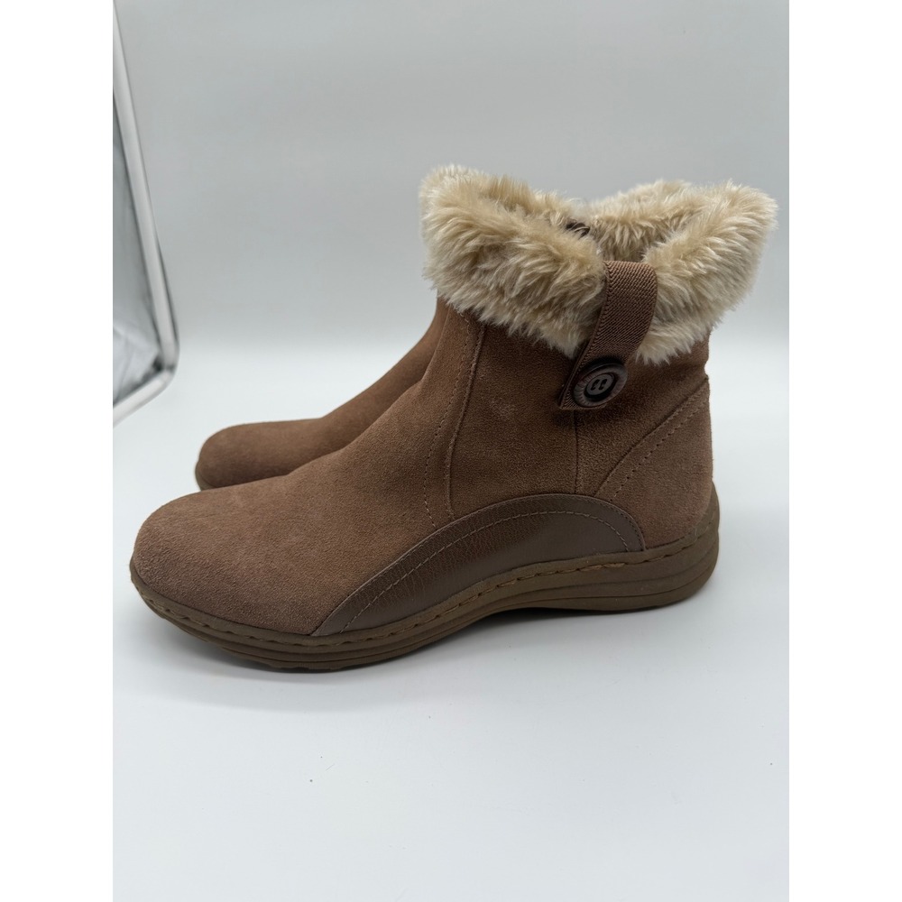 Baretraps Andee Brown Suede Faux Fur Ankle Boots Womens 11M
